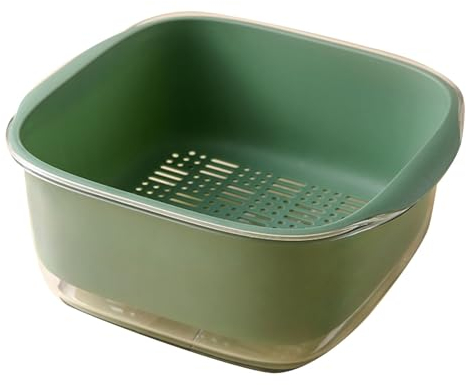Scolapasta Plastica, Doppio Strato Cestello Di Scarico Frutta Plastica Cestello Con Filtro per Frutta Cestello Di Drenaggio per Frutta E Verdura