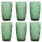 Home ESPRIT Set de Vasos Verde Cristal con Relieve 370 ml