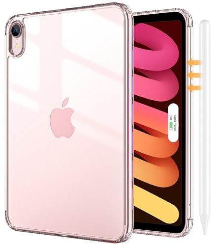 ProCase Funda Transparente para iPad Mini 7 (A17 Pro) 2024 / Mini 6ª Generación 8.3 2021, Funda Ligera y Delgado Anti-Amarilleo para iPad Mini 7 6 de 8.3 Pulgadas - Rosa Transparente