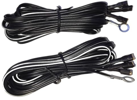 Generisch KB l 2x Fahrrad Licht Kabel Set, Dynamokabel, 3x Kabelschuh / 1x Ringöse, Länge 2200mm, Doppelkabel