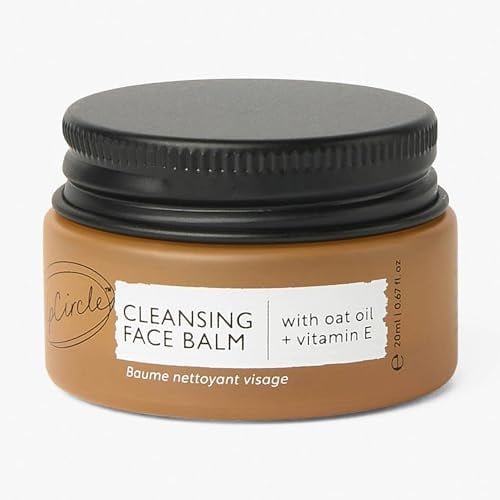 UpCircle Mini Travel Size Cleansing Face Balm with Apricot 20ml - Natural Cleanser To Remove Makeup + Clear Blackheads - Sea Buckthorn, Oat + Rosemary Oil - Vegan + Cruelty-Free