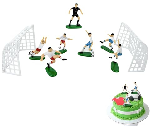 Chenyoyangfen9pcs Football Cake Decoration Set Soccer Toppers for Cakes and Cupcakes Set for Children Kids,Football Cake Decorations Football Cake Toppers for Men,Football Boys Girls Party Decoration