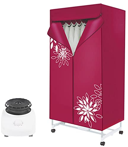 AJIEYMXP - Secador de ropa eléctrica con calefacción de 1000 W, secador de ropa portátil para el hogar, máquina de secado de ropa eléctrica sobre pie, doble capa, protección contra sobrecalentamiento