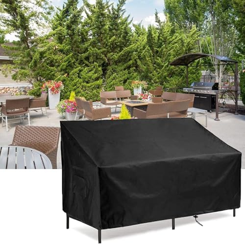 Rilime Abdeckhauben FüR Paletten, 420D Oxford Gewebe Schutzhülle für Gartenmöbel,Gartenbank,Loungesofa Aktualisieren GarngeFärbter Stoff (128x85x80/40cm)