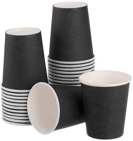 sourcing map Colorful Disposable Paper Cups,30 PCS 9 OZ Creative Educational Toys Arts Craft Supplies, DIY Paper Cups for Parties (Black)