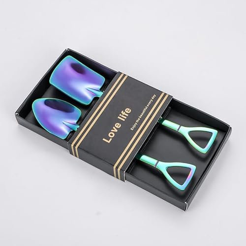 Coffee Spoons Stainless Steel Tea Round Dessert Long Handle for Hot Chocolate Ice Tea Latte Espresso Golden (Colored Set, A)