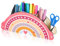 XTDMJ Schreibtisch Organizer Regenbogen, Schreibtisch Büro Organizer Holz Stifte Organizer Stifteköcher Stiftehalter für Home Office Desktop Lagerung Briefpapier Zubehör Organizer