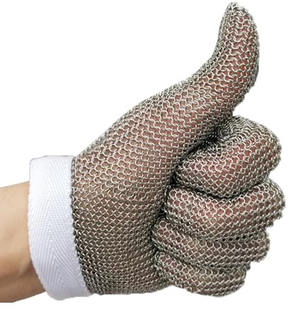 ARHEORMUH Kettenhandschuh Edelstahl-Sicherheitshandschuhe Mit Messerschutz For Männer Und Frauen, Universelle, Rutschfeste Kettenhandschuhe For Die Linke Und Rechte Hand(L)