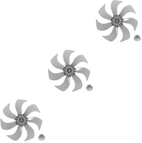 Yardenfun 3pcs Replacement Fan Leaves for Standing Pedestal Table Fans Easy to Install Low Noise High Temperature Resistant Transparent Design