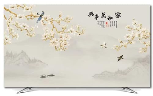 Cubierta de TV LCD de 55 pulgadas, protector de pantalla de TV para interiores, a prueba de polvo, cubierta universal para montaje en pared/escritorio/superficies curvas, decoración de dormitorio,