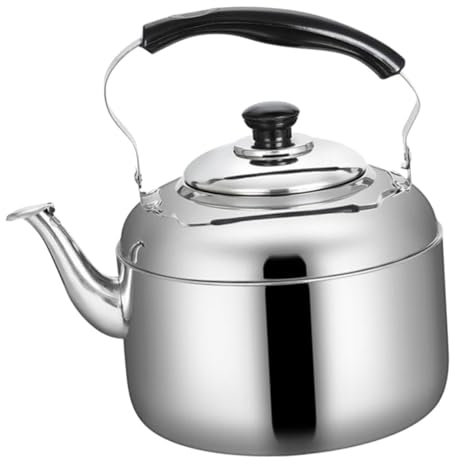OKUMEYR Stainless Steel Kettle Shut Off Infuser Steel Teakettle Stovetop Cool Water Kettle Stove Pour Stove Gas Portable Toaster Heat Sources Whistling Tea Kettle Electric Mocha