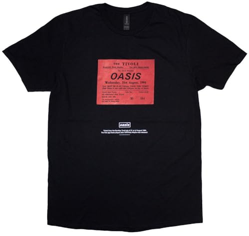 Rock Off officially licensed products Oasis Definitely Maybe Ticket Stub T Shirt S Black
