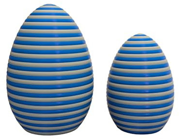 AcubycArt Große Deko-Ostereier (2er-Set) (Blau/Grau)