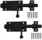 4.9 inch Heavy Duty Sliding Gate Latch Bolt Door Lock with Padlock Hole,for Fence, Yard Doors, Garages, Bedrooms, Cupboards and Window (2 Pack, Black)