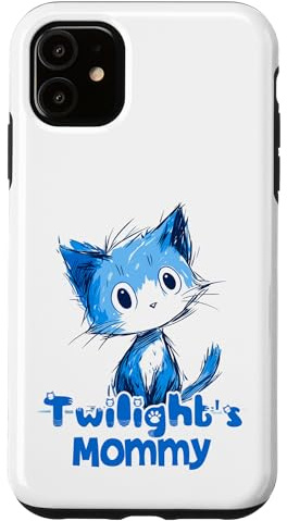 Lustiges blaues Katzen-Design für Twilight Mommy Hülle für iPhone 11