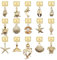 Heflashor Italian Charm Bracelet Gold Italian Charms mit Anhänger DIY Abnehmbar 9mm Edelstahl Module für Italienische Armbänder Geschenk für Frauen Mädchen