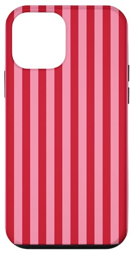 Niedliche rosa und rot gestreifte ästhetische vertikale Linien Hülle für iPhone 12 mini