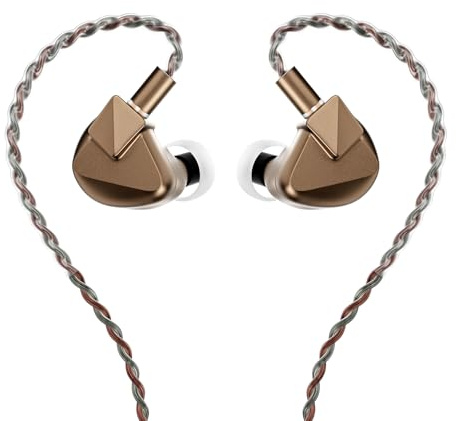 Letshuoer S12 Ultra Hi-Fi Earphones IEM 14.8mm Large Planar Magnetic Driver In-Ear Monitors Wired Earbuds with Silver-plated Copper Cable (Mocha, 3.5mm/4.4mm Connecter)
