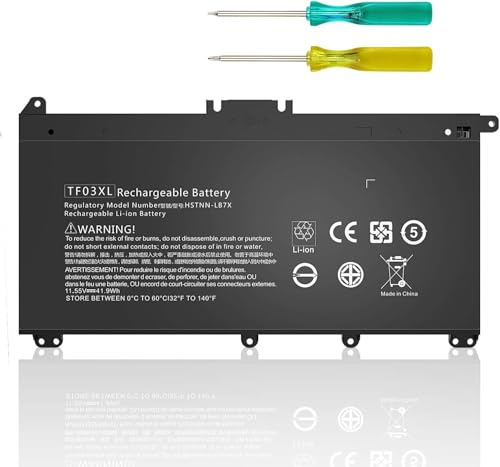 TF03XL 41.9wh 11.55v 920070-855 Laptop Battery Replacement for HP Pavilion X360 15-CC1XX 15-CD0XX 15-CC123CL 15-CC154CL 15-CC184CL 15-CD075NR 17-AR050WM 14-BF050WM 14M-CD0001DX 14-CD0056TX