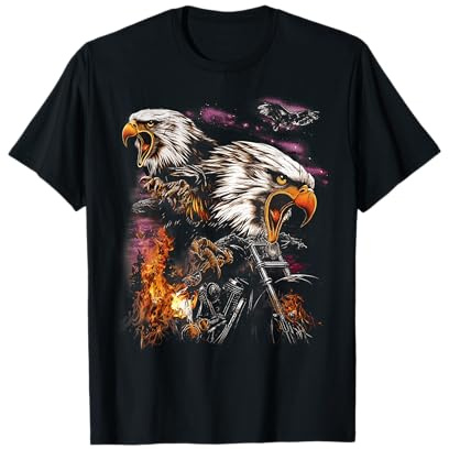 Chopper Moto Biker Retro Vintage Aigle Retro Tattoo T-Shirt