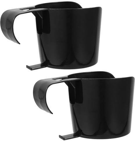 GOOHOCHY Porte-gobelets Bord Piscine en Plastique Noir 2pcs pour Bouteilles et Bières Design Multifonction Résistant à l'usure pour Piscine Hors Sol