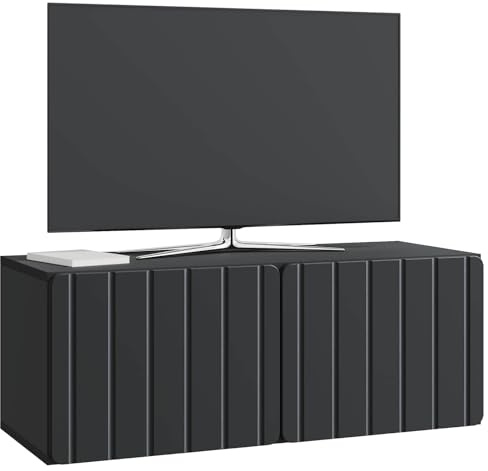 vidaXL Wandmontierter TV-Schrank Schwarz 78,5 x 31 x 30 cm, Wohzimmer, rechteckiger, moderner Wandschrank, stylischer TV-Ständer, viel Stauraum für Dein Zuhause
