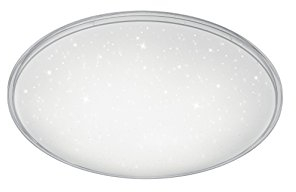 Trio Leuchten LED Deckenleuchte 657810100 Condor, Kunststoff weiß, Rand klar, 21 Watt LED, Starlight Effekt, Switch Dimmer, 42 x 42 x 9.5 cm