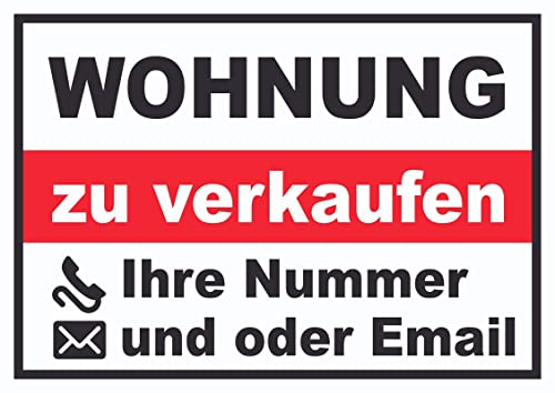 HB-Druck Wohnung Verkaufsschild Schild A0 (841x1189mm)