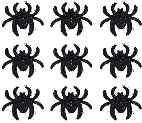 Amosfun 36 Stück Halloween Spinnen Tier Bestickt Aufnäher oder Aufbügler Abzeichen DIY Applikation Vliesapplikationen