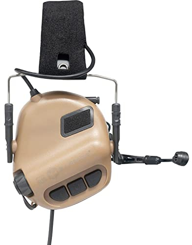 Earmor Taktisches Headset Jagd & Schießen Ohrschutz/Kapselgehörschützer mit Mikrofon, Schallverstärkung, Nato TP120 Jacket, Taktische Kopfhörer mit Schallschutz, Mikro, Farbe: Coyote (Kojote)
