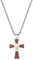 Flongo Herren-Kette Rosenkranz Holz Kreuz Kette Männer Anhänger Halskette Silber Herren-Accessoires