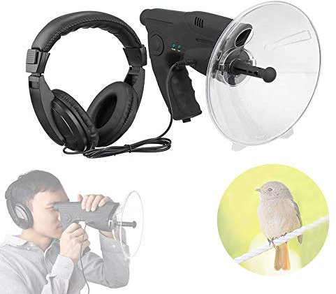 GJXJY Richtmikrofon Parabolmikrofon, Abhörgerät, Mit 8-facher Vergrößerung, EIN Vogelbeobachtungsgerät für Vogelbeobachtung, Reisen, Konzerte, Sport