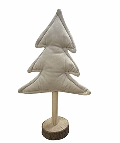 CHICCIE Weihnachtsbaum Samtoptik Creme 27cm - Dekobaum Christbaum Tannenbaum Tanne