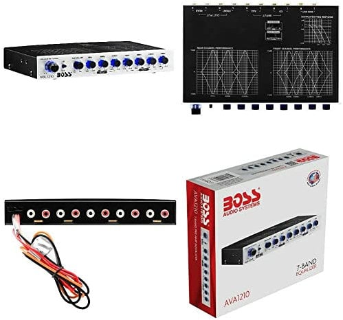 1 equalizzatore compatibile con BOSS AUDIO SYSTEMS AVA1210 AVA 1210 a 2 vie processore di segnale attivo crossover a 7 bande ultra slim, 1 pezzo