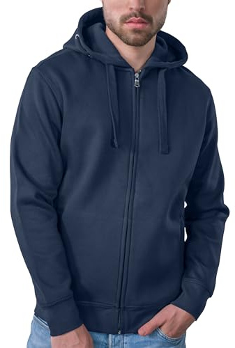HRM Veste à Capuche Premium pour Hommes, Bleu Marine, Taille S I Sweat à Capuche Homme, Commerce Équitable, 320 g/m² I Hoodie Homme en 70% Coton et 30% Polyester Recyclé