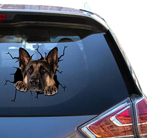 Camellia Print Deutscher Schäferhund Aufkleber fürs Auto, wasserdicht, UV-beständig, lebendiges Design, einfache Anwendung und lange Haltbarkeit (Deutscher Schäferhund Geschenke)
