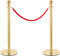 Stagecaptain PLS-150 Deluxe 2.1-150G Absperrständer Personenleitsystem - 2 Edelstahl-Stative und 1 rotes Seil mit 1,5m Länge - Für Konzerte, Ausstellungen, Hotels, Kinos u.v.m. - gold