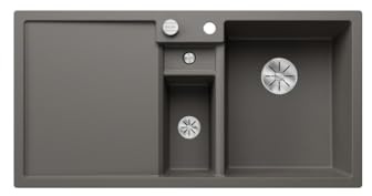 BLANCO COLLECTIS 6 S | Granitspüle aus SILGRANIT vulkangrau | [100x51x20,2cm] | für 60 cm breite Unterschränke | Hauptbecken rechts | Reinigungsfreundlich | Großes Becken