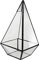 misppro Terrarium géométrique en verre et métal - Pyramide - Pot de fleurs - Noir