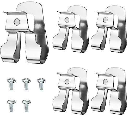 Ullnosoo Belt Clip for Ryobi, 5Pcs Drill Clip for Tool Belt 633586002 636181001 Replacement Part with Screws, Stainless Steel Driver Hook for Ryobi and Ridgid 18 Volt Tools
