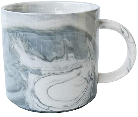 eKsdf Tasse à café en marbre - 300 ml - En porcelaine - Empilable - Avec anse - Cadeau d'anniversaire, de Saint-Valentin, de fête des mères, d'anniversaire de mariage - Pour lait, eau, cacao (gris)