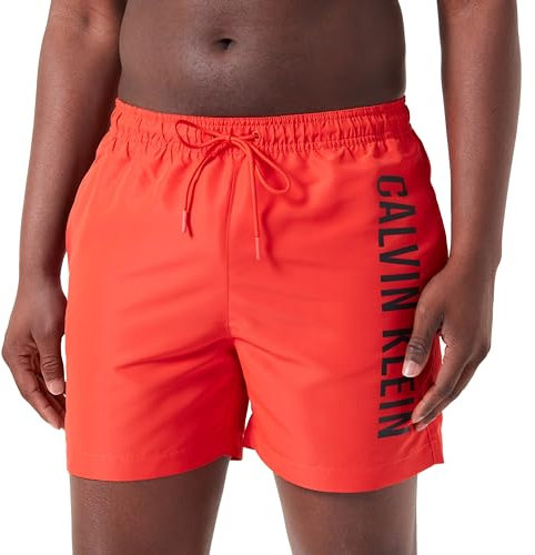 Calvin Klein Homme Short De Bain Medium Drawstring Long, Rouge (Hot Heat), S