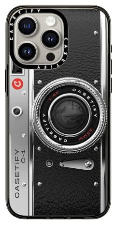 CASETiFY Compact Case for iPhone 15 Pro Max [2X Military Grade Drop Tested / 4ft Drop Protection] - Camera Case - Classic - Clear Black