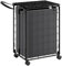 SONGMICS Cesto Rops Sucia 90 L, Cesta para Colada con Bolsa Extraíble, con Tapa, 46 x 33 x 65 cm, Lavandería, Negro Tinta y Gris Pizarra LCB290B11