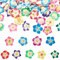 SUNNYCLUE 60 Stück Hawaii Blumenperlen Plumeria Perlen Große Blumen Blumen 20x10 mm Perlen Charms Handgefertigte Polymer Ton Blüten Lose Abstandsperlen Für Die Schmuckherstellung Beads Set DIY Halsk