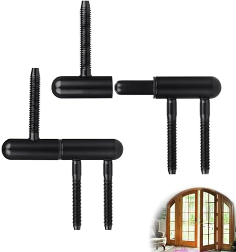 EFUTURETIME 2 x Puerta Bisagra Puerta de Madera Negro Bisagras de Renovación, Bisagras Desmontables Silenciosas para Puertas de Madera en el Interior con Marcos de Madera