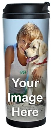 Personalized photo thermal cup gift travel tumbler - Photo Travel Mug - The Mug That's A Picture Frame - DIY - Insert your own photos or designs (350ml pp straight)