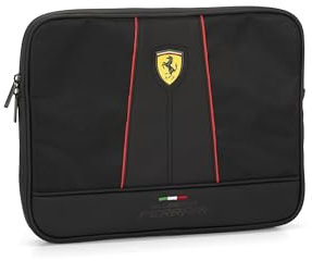 FERRARI - Custodia Porta Tablet, F.to Max Cm 32x23, In Nylon Tecnico, Con Cerniere Waterproof, Cm 32x23h - Nero