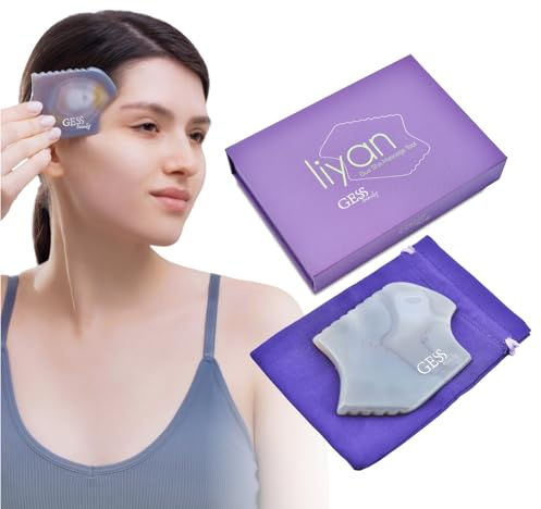 GESS Gua Sha Naturstein Achat, Einzigartige Form, Gesichtsstein für Face Yoga, Guasha Stein, Doppelkinn entferner, Gesichtsmassagegerät gegen falten, Lymphdrainage gesicht, Face Sculptor