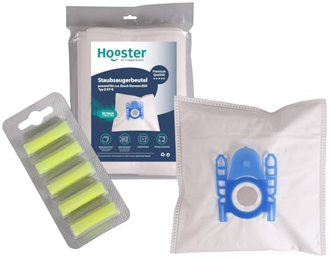 30 Staubsaugerbeutel geeignet für Siemens VZ41FGALL PowerProtect (Type G All, außer VS01) | 5 Deo-Sticks (Zitrone) im Set enthalten | Vlies (5-lagig)